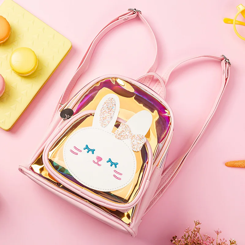 

Raged Sheep Fashion Kids Backpack High Quality Knapsack Cute Rabbit Cartoon Small Laser Backpack Casual Shoulder Bag Backpack