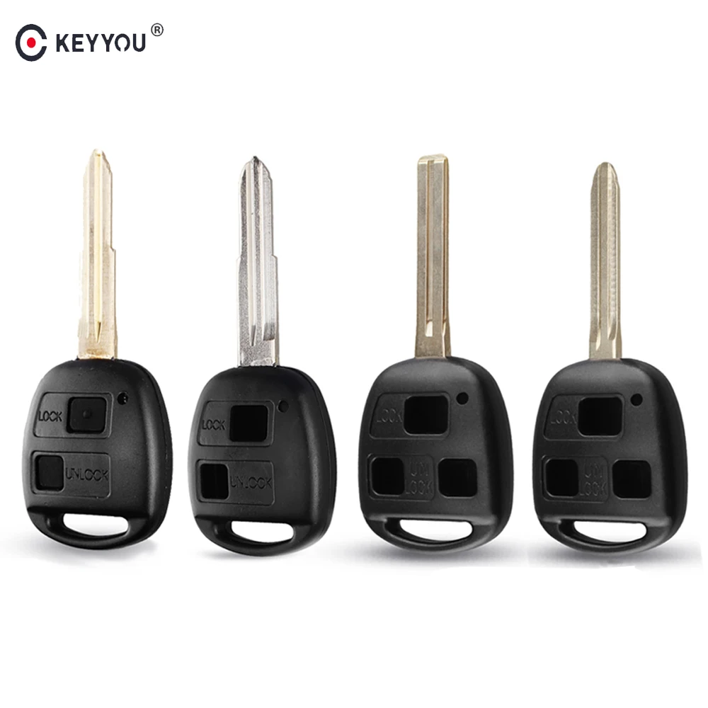 

KEYYOU 2/3Button Car Key Case Shell for Toyota Camry Rav4 Corolla Prado Yaris Tarago Cruiser Land For Lexus RX300 ES300 LS400 GX
