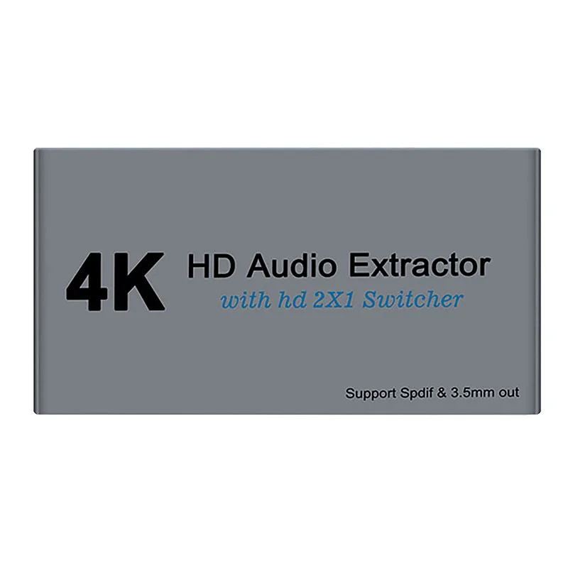 HDMI Switcher 4K HD o Extractor 2X1 o Splitter Support HDR 4K 30Hz Switcher for Laptop Earphone Display