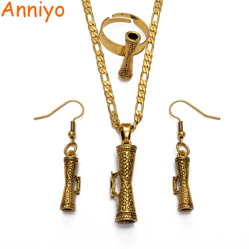 Anniyo барабан и черепаха, ожерелья с подвесками, серьги, кольцо черепаха для женщин, морское ювелирное изделие в форме черепахи, наборы#217806