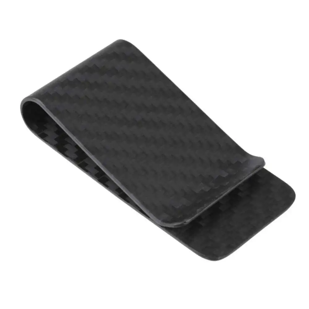 Real Glossy Matte Carbon Fiber Black Textured Wallet Purse Money Clip Pocket Business Credit Card Cash Holder Wallet
