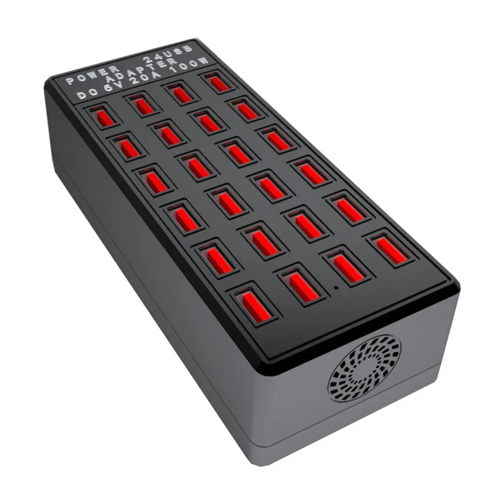 24 Порты и разъёмы USB 2,0 концентратор USB зарядка док-станция USB станция Зарядное устройство 5V 100W 20A Смарт зарядная станция