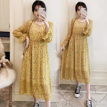

Envsoll Maternity Dresses Pregnant Dress 2020 Spring Summer Long Polka Dot Chiffon Dress Pregnancy Clothes For Pregnant Women