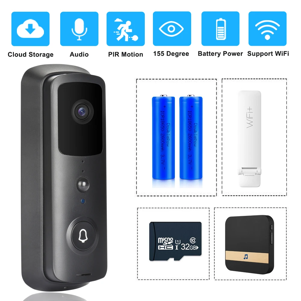 

ZILNK WIFI Doorbell 1080P HD Video Intercom Wireless Door Bell Camera Smart Home Monitor IR Night Vision 720P APP Remote Control