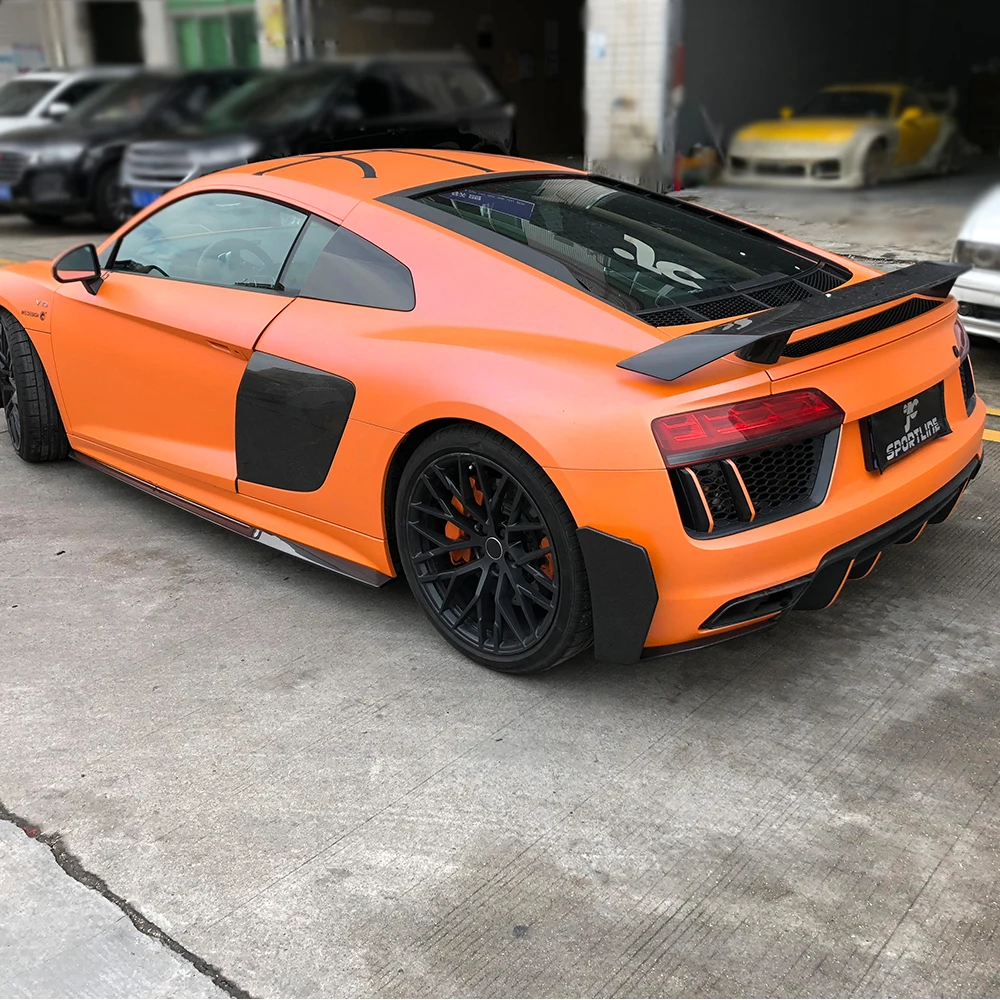 Диффузор заднего бампера для Audi R8- заднего бампера для губ боковые фердеры из углеродного волокна