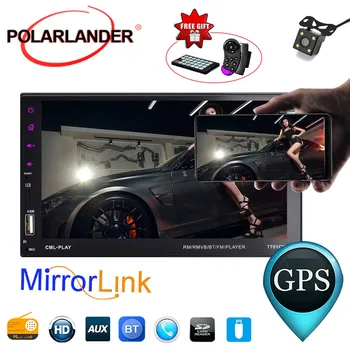 

9 Languages 7"Touch Mirror Link Screen 2 Din Car Radio Bluetooth Hands Free FM/TF/USB Rear View Camera Mirror For Android Phone