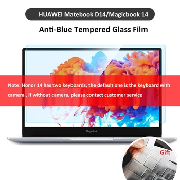 

KPAN Anti-Blue Laptop Tempered Glass Film Anti-Scratch HUAWEI Matebook D 14 Magicbook 14 Screen Protector with Keyboard Film