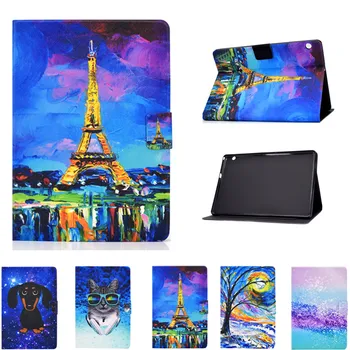 

Painted Flip PU Leather Cute Cartoon Stand Case For Huawei MediaPad T5 10 AGS2-W09 AGS2-L09 AGS2-L03 10.1'' Tablet Cover Funda