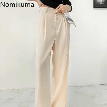 

Nomikuma Solid Color Straight Loose Long Trousers Fashion New OL Suit Pants Women 2020 Summer Office Ladies Pantalones 3a296