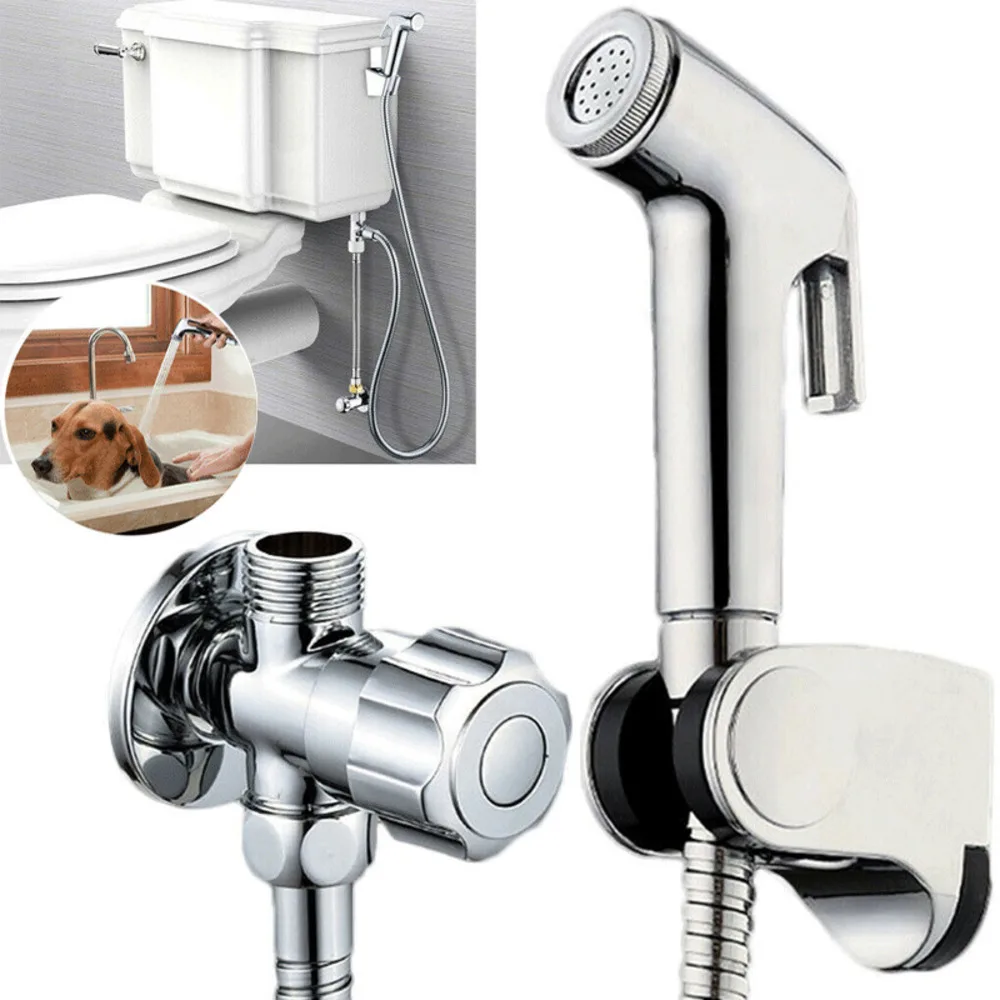 

Toilet Bidet Shower Spray Handheld Brass Shattaf Clean Wash Sprayer + Diverter