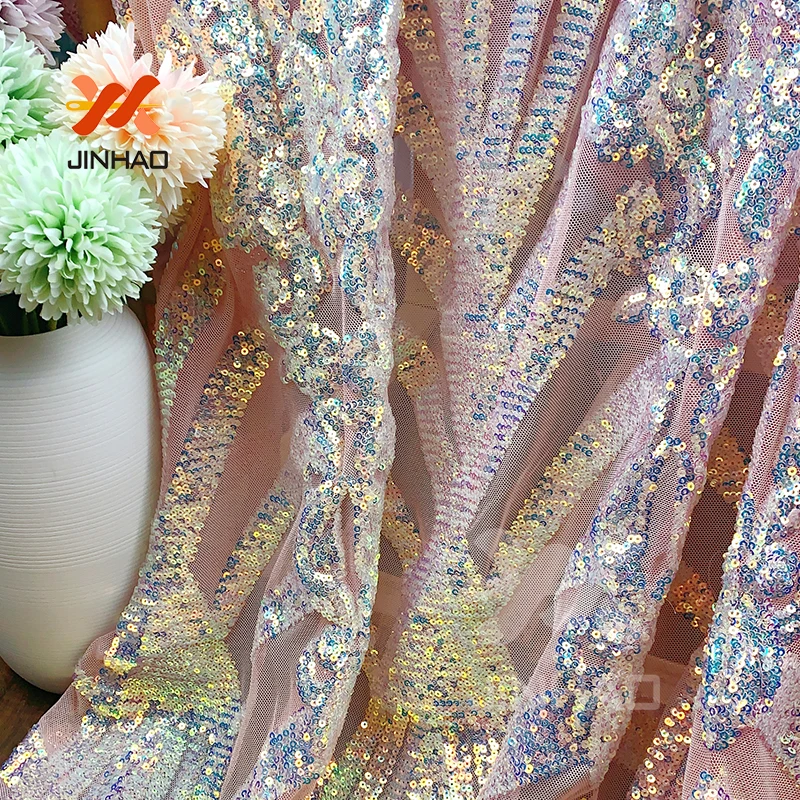 

4way Stretch Sequin Fabric Glitter Sequin Fabric By The Yard For Skirt Dress Sparkle African Lace Sequin Fabric For Dress Sewing
