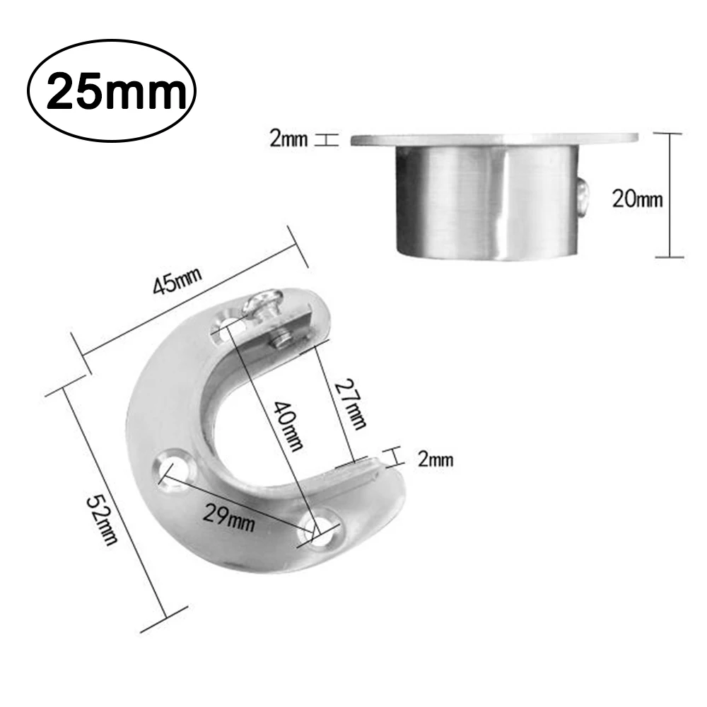 2 шт шкаф полюс набор головок 2 шт u-образная стержневая Насадка Набор фланцев из нержавеющей стали стержень Поддержка U форма d гардеробная планка держатель Поддержка