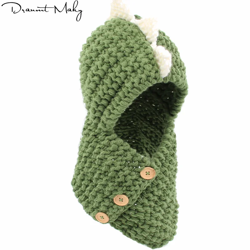 

Children's winter hat dinosa Knitted Cotton Skullies Beanies For Kid Children's Hat Girls Boys Spring Autumn Outdoor Caps gorro