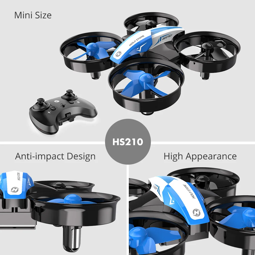Holy Stone HS210 мини Дрон для мальчиков Игрушка безголовые дроны мини Радиоуправляемый квадрокоптер Квадрокоптер, Дрон один ключ земля Авто парящий вертолет