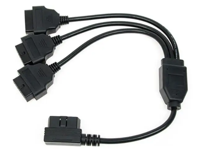 100 шт. OBD2 16Pin OBD2 16 Pin 1 в 3 мужчин и 3 женщин для elm327 трансферкар диагностический кабель и разъем