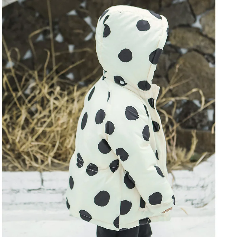 Детская флисовая парка с капюшоном в горошек BC430|Пуховики и парки| |