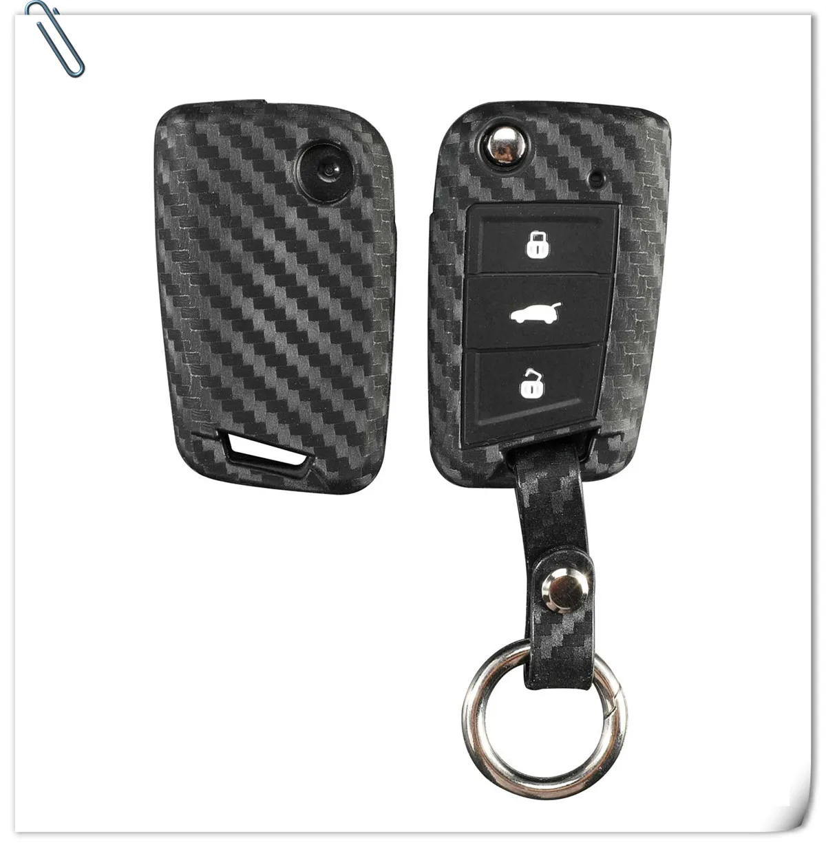 Keyforkess 20 pezzi custodia protettiva in Silicone al carbonio per VW Polo Golf 7 Tiguan Skoda Octavia Karoq SEAT Ateca Leon Ibiza 2015-2019 - H032aabc295fd4d01ad2c723dfa9cb1c0M