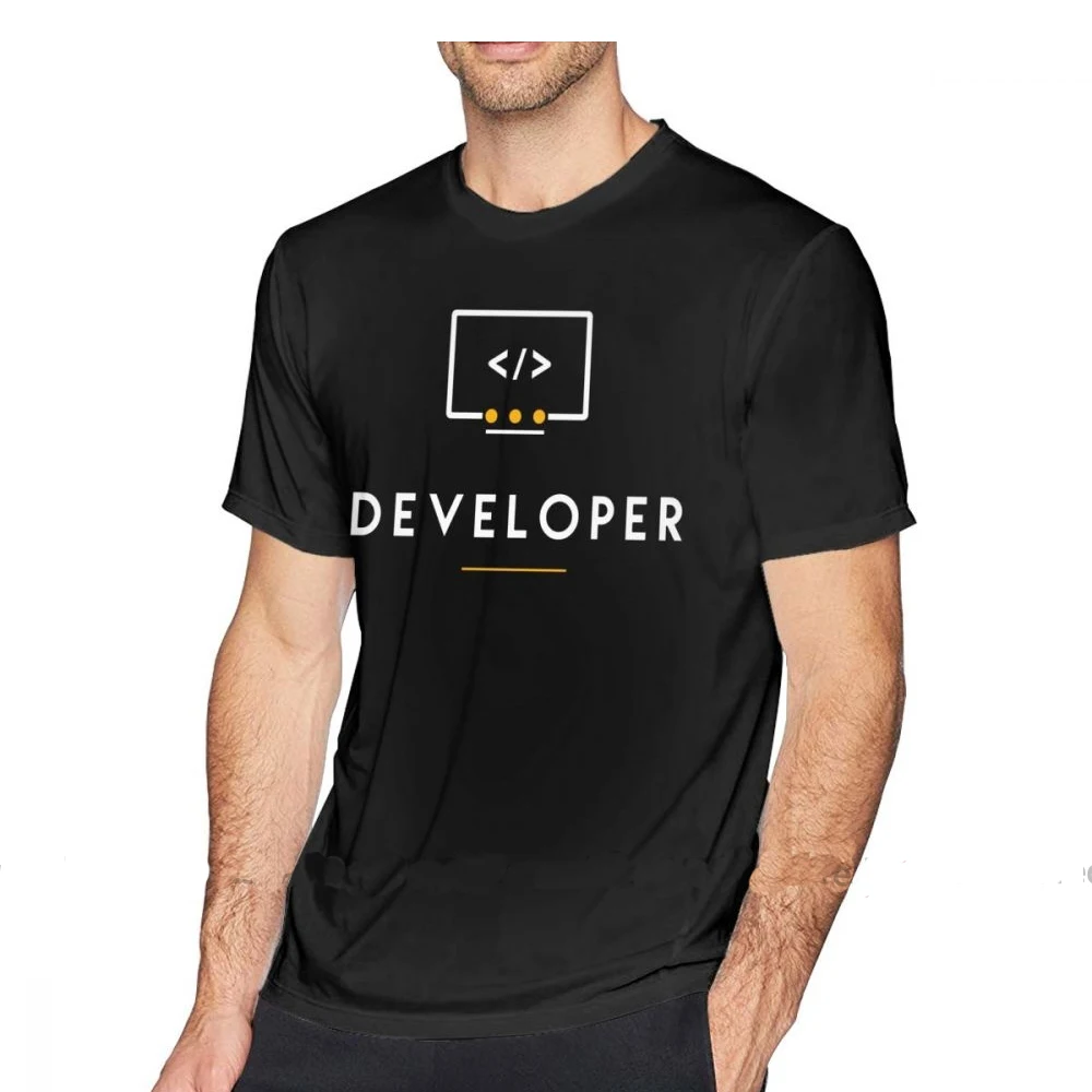 

Developer T Shirt Developer T-Shirt Beach Big Tee Shirt 100 Cotton Funny Male Short Sleeve Print Tshirt