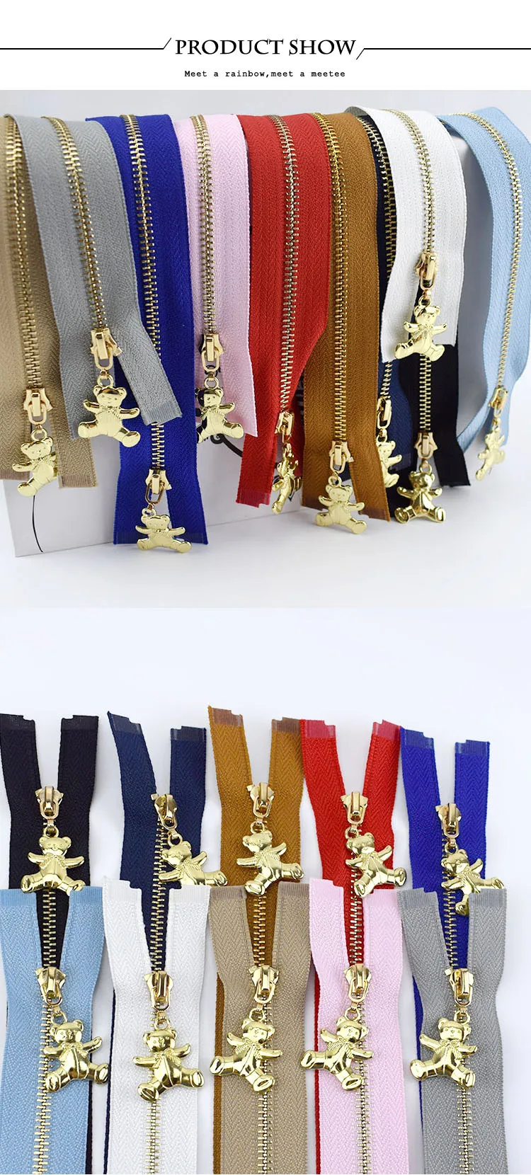 Meetee 2 шт 40-70 см 3# Металлические молнии Open-End Авто замок золотая молния DIY сумки кошелек Декор одежды молния Швейные аксессуары ZA049