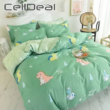 Jogo de cama duplo com dinossauro, 4 peças, roupa de cama têxtil para casa, comunicação, qualidade, fronha, oceania