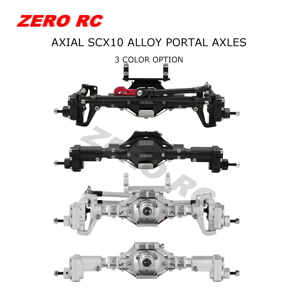 CNC Metal Front & Rear Portal Axle Assembly for SCX10 I II 1/10 RC Climbing Car