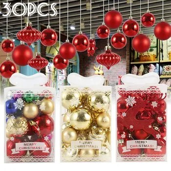 

3/4/6 Cm Christmas Tree Hanging Bauble Ball For Christmas Party Hanging Drop Ornament Christmas Tree Decorations Baubles Set