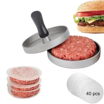 

Round Shape Hamburger Press Aluminum Alloy + ABS Hamburger Meat Beef Grill Burger Press Patty Maker Mold Kitchen Meat Tools