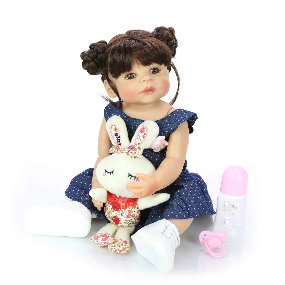 55 см полное Силиконовое виниловое тело Reborn Girl Реалистичная кукла-младенец новорожденная принцесса Малыш игрушка водонепроницаемый подарок на день рождения