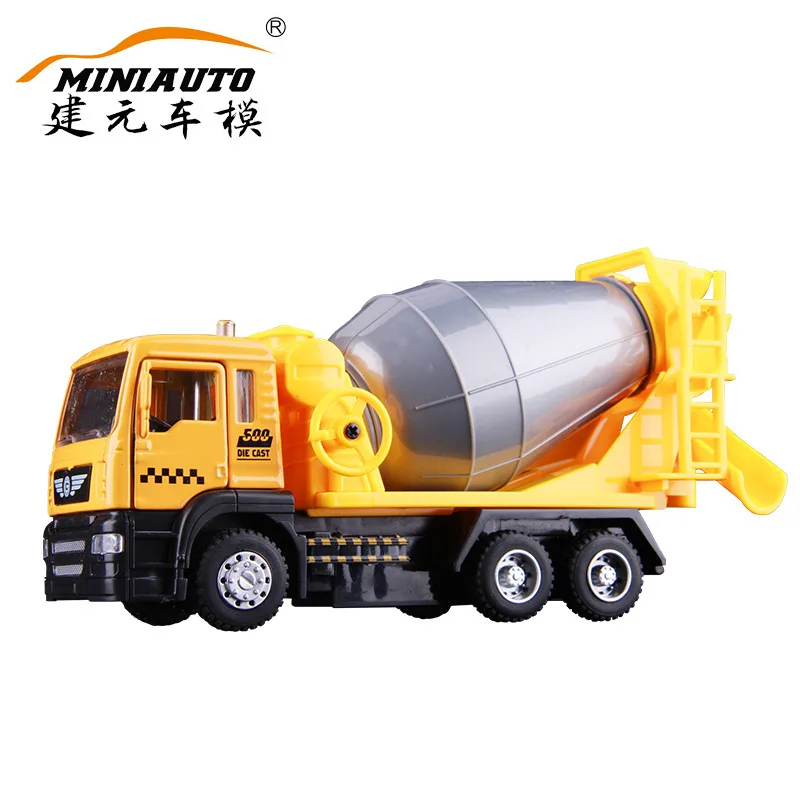 Модель автомобиля из сплава Jianyuan, детская Игрушечная модель автомобиля, бетономешалка, кран-погрузчик, инженерное транспортное средство в коробке