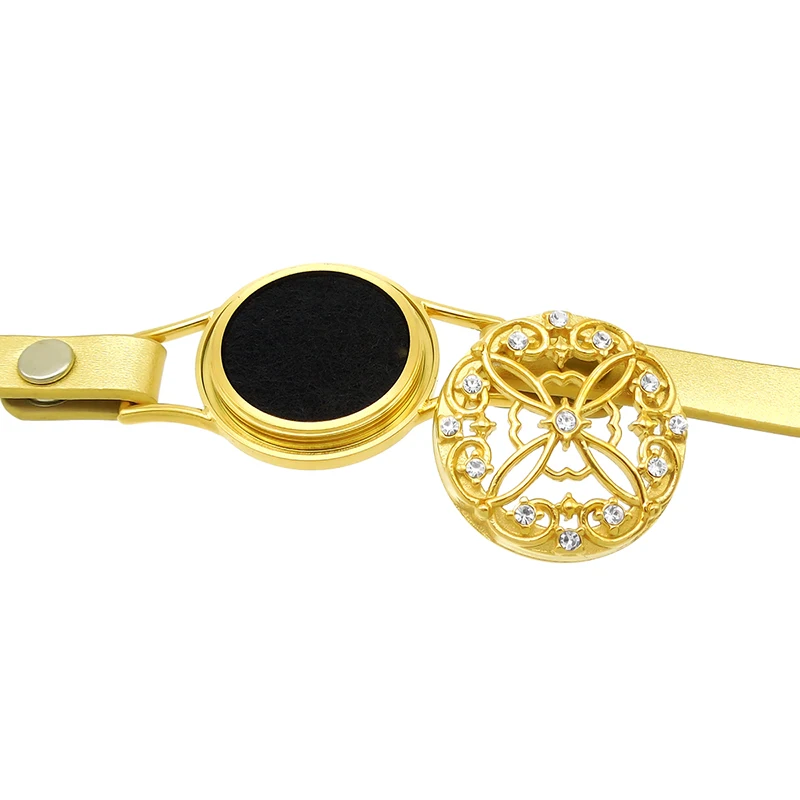 ZP-BS610-6 Diffuser Leather Locket Bracelet