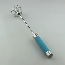 14-дюймовый Нержавеющая сталь вращающаяся мешалка для яиц полуавтоматический яйцо колотушки ручной венчик для взбивания ручной Давление палочка для перемешивания