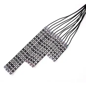 

12pcs Multi-Color Waterproof Flexible Strip Motorcycle Car LED RGB Lighting Kit