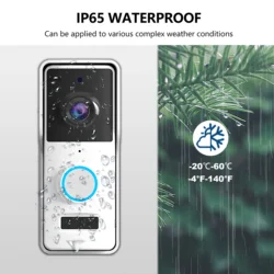 Wf005 tuya sem fio hd 1080p inteligente campainha câmera two way voz obras de áudio ip65 à prova dwaterproof água segurança em casa ir visão noturna