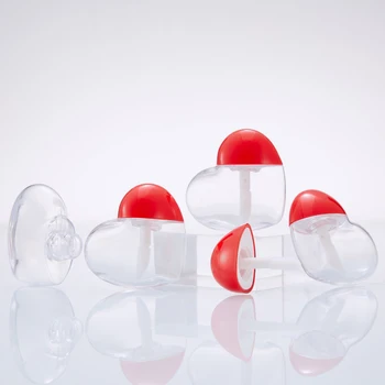 

5 pcs Love Heart Shaped Plastic Lip Gloss Tube Bottle Empty Cosmetic Container Lipstick Lip Balm Bottle DIY Makeup Organizer