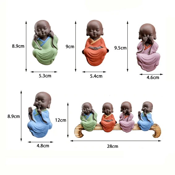 Набор для чая 5 в 1 с деревянным табуретом домашнего декора керамические