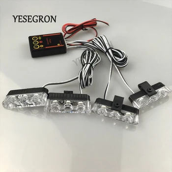 

Red Blue Auto car Front Grille Emergency Flash Warning light LED Strobe Light 3 Mode for Police Firefighter fso flash flashing