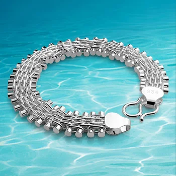 

925 sterling silver Wide version Chain Bracelet for Men fashion Link Chain Bracelets Male Jewelry