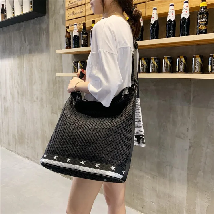 

2019 New Style WOMEN'S Bag Korean-style Mesh Bag Casual Women's Shoulder Bag Deconstructable Strap Shoulder Bag Factory Direct S