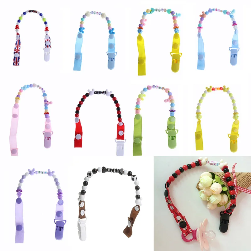 

Toddler Baby Soother Nipple Strap Clip Chain Holder Hand Made Dummy Pacifier New #h055#