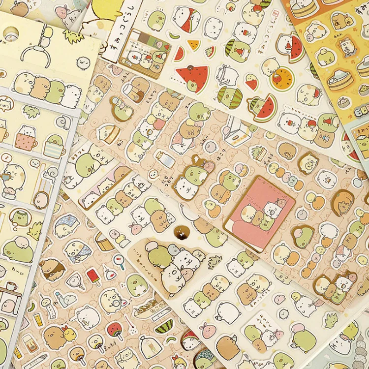 8 листов/Набор японских мультяшных наклеек для скрапбукинга Kawaii Sumikko Gurashi DIY Journal декоративная клейкая наклейка с хлопьями