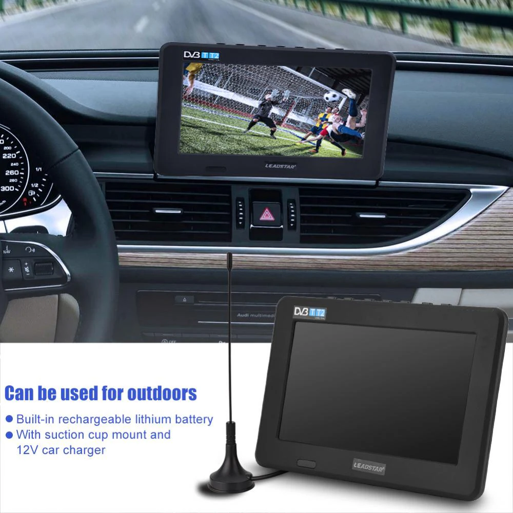 LEADSTAR 7 inch D7 DVB-T2 ATSC 16:9 HD Digital Analog Portable TV Color Television Player USB TF Card With Car charger