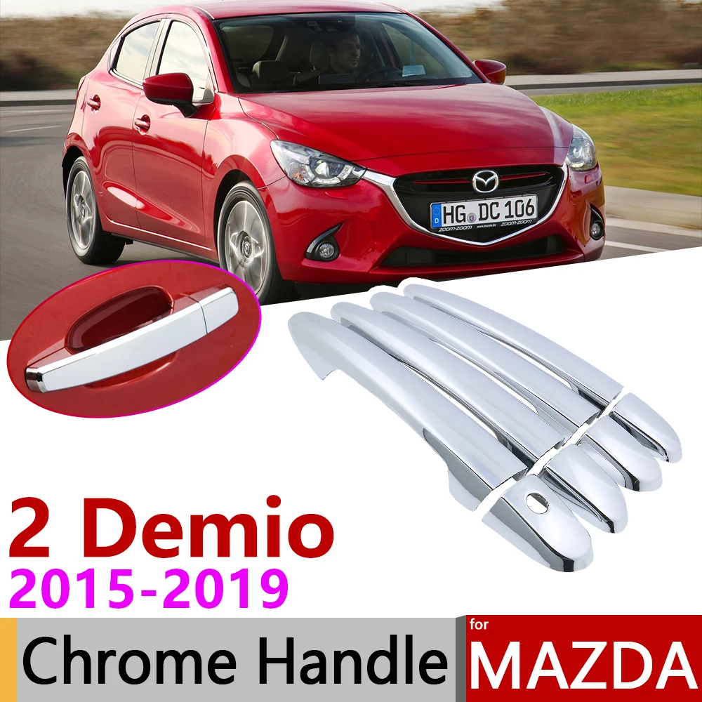 Хромированная накладка на дверную ручку для Mazda 2 Demio DJ 2015 ~ 2019 аксессуары