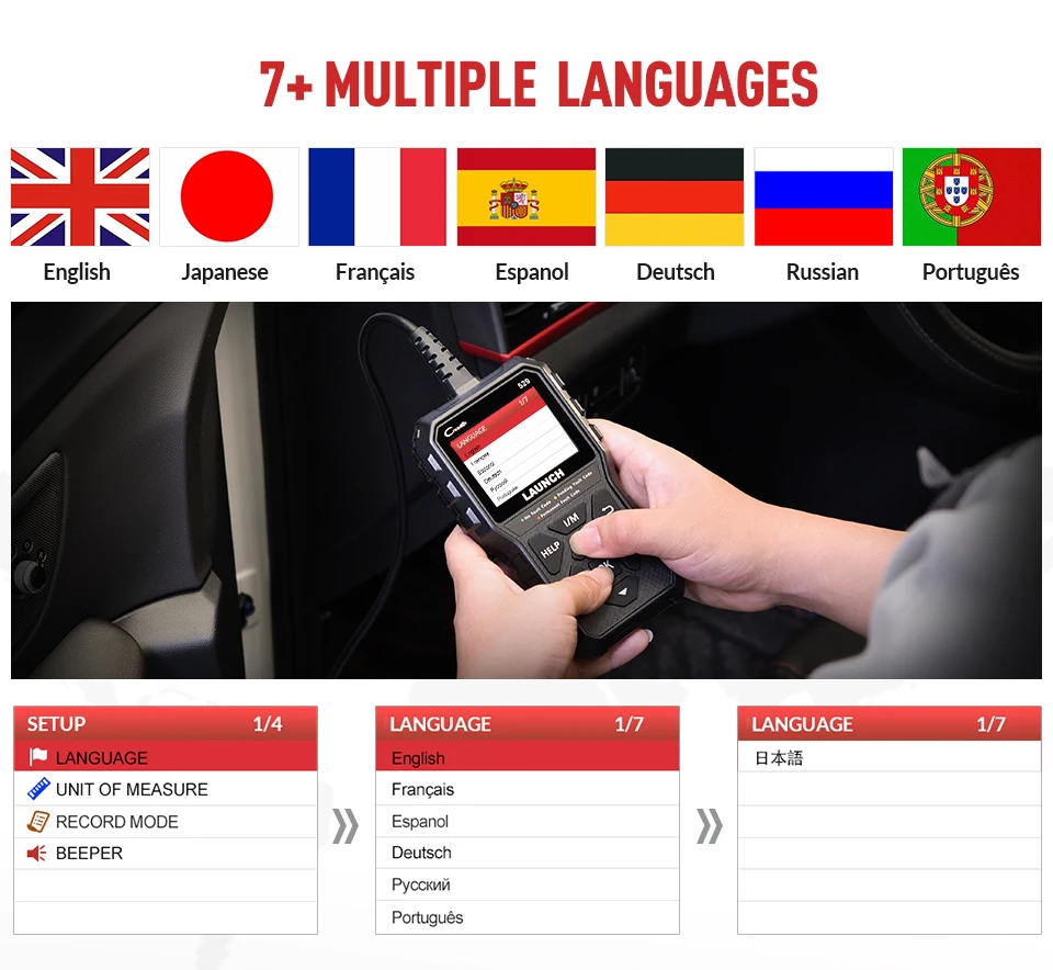 LAUNCH CR529 OBD2 автомобильный сканер, инструмент для автоматического сканирования, считыватель кодов неисправностей, проверка двигателя, Автосканер OBDII OBD, автомобильный диагностический инструмент
