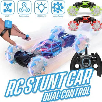 

Wth LED Light 4WD RC Stunt Car Watch Gesture Sensor Control Deformable Electric RC Drift Car Transformer Car Toy For Kid gifts