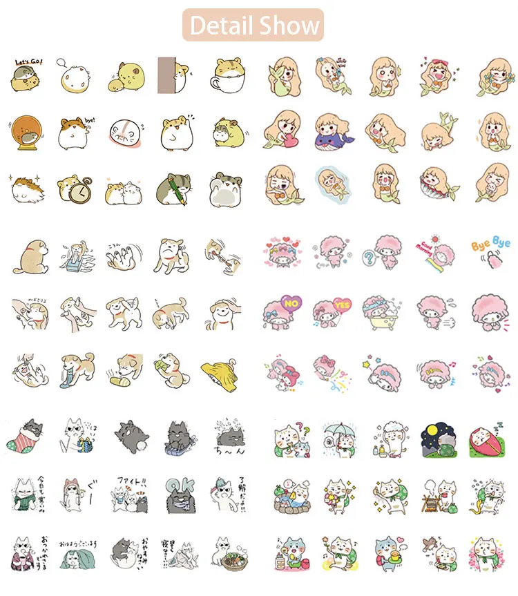 Kawaii животных мини Русалка канцелярские бумажные стикеры s декор Скрапбукинг дневник DIY и планировщик журнал-планер стикер 45 шт./кор