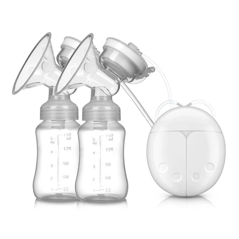 

CYSINCOS Double Electric Breast Pump Powerful Nipple Suction USB Electric Breast Pump With Baby Milk Bottle Cold Heat Pad Nipple