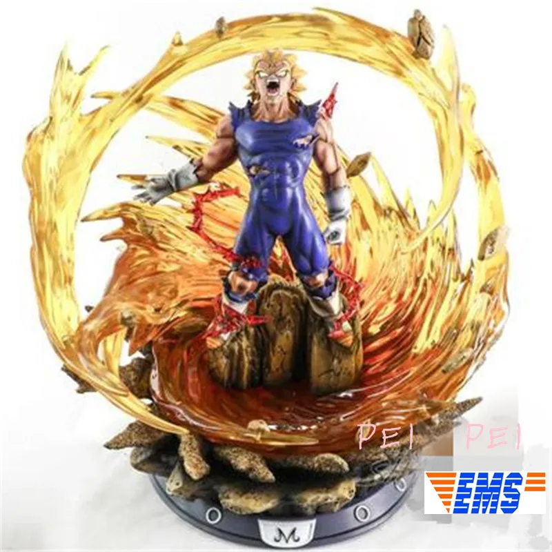 Статуя Dragon Ball Z super saiyan Majin Vegeta жеребьё полноразмерный портрет со светодиодной подсветкой бюст полимерный анимационная фигурка GK игрушка - Цвет: Цвет: желтый