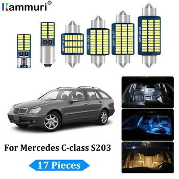 

KAMMURI 17pcs LED bulb interior dome light Kit For Mercedes Benz C class S203 Estate Wagon C180 C200 C220 C270 C350 C30 AMG