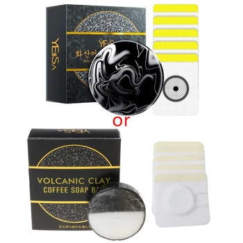 

60g volcanic clay coffee soap bar with belly button paste whitening and anti-cellulite body skin cleanser