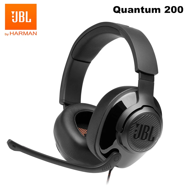 Original JBL Quantum 200 Wired Gaming Headphone with Mic Foldable Headset Earphone for PlayStation Nintendo Switch Mac VR